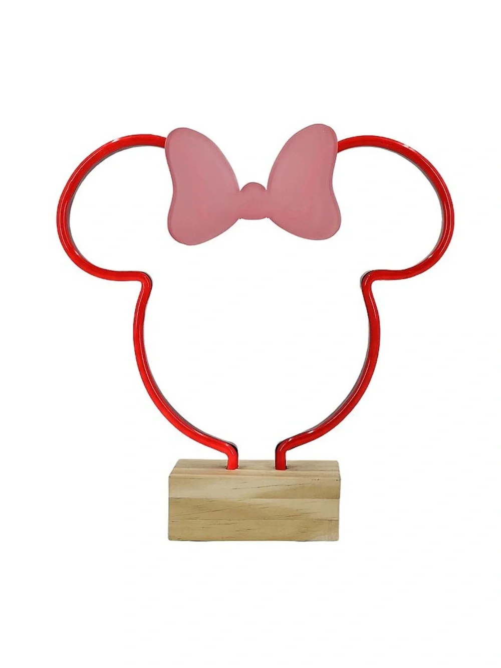 NWT- Disney- LED Light Up- RED- Minnie Mouse Head Neon Accent Light